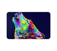 VOSERY Tapis de salle de bain Howling Wolf 76,2 x 50,8 cm, doux, absorbant, antidérapant, lavable en machine