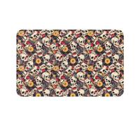 VOSERY Tapis de salle de bain motif crâne de roche 76,2 x 50,8 cm, doux, absorbant, antidérapant, lavable en machine, pour salle de bain