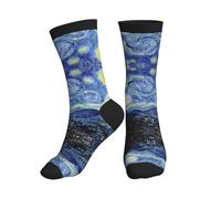 VOSERY The Starry Night Crew Chaussettes décontractées athlétiques esthétiques pour homme et femme Chaussettes mignonnes et amusantes