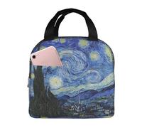 VOSERY The Starry Night Sac à déjeuner pour femme et homme adulte - Sac à déjeuner isotherme, étanche et réutilisable de grande capacité pour le travail, le bureau, le pique-nique, les voyages