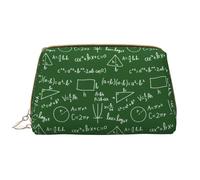 VOSERY Trousse de maquillage, trousse de toilette de voyage pour femme, grande capacité, équation mathématique, trousse de maquillage verte, jolie trousse de maquillage en cuir imperméable