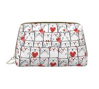 VOSERY Trousse de maquillage, trousse de toilette de voyage pour femme, grande capacité, ligne artistique, sac de maquillage mignon, trousse de maquillage en cuir imperméable