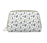 VOSERY Trousse de maquillage, trousse de toilette de voyage pour femme, grande capacité, ligne de croquis, jolie trousse de maquillage blanche, trousse de maquillage en cuir imperméable