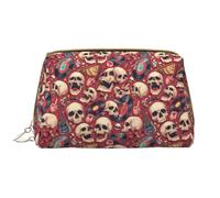 VOSERY Trousse de maquillage, trousse de toilette de voyage pour femme, grande capacité, organiseur de trousse de maquillage, motif tête de mort, guitare musicale, trousse de maquillage mignonne