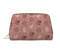 VOSERY Trousse de maquillage, trousse de toilette de voyage pour femme, grande capacité, trousse de maquillage mignonne version Q, trousse de maquillage mignonne en cuir imperméable