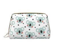 VOSERY Trousse de maquillage, trousse de toilette de voyage pour femme, grande capacité, trousse de maquillage motif koala vert, étoile noire, jolie trousse de maquillage en cuir imperméable