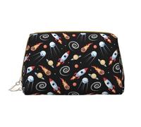 VOSERY Trousse de maquillage, trousse de toilette de voyage pour femme, grande capacité, trousse de maquillage fusée spatiale, trousse de maquillage mignonne, trousse de maquillage en cuir imperméable