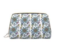 VOSERY Trousse de maquillage, trousse de toilette de voyage pour femme, grande capacité, trousse de maquillage à fleurs et papillons, jolie pochette de maquillage, trousse de maquillage en cuir