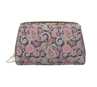 VOSERY Trousse de maquillage, trousse de toilette de voyage pour femme, grande capacité, trousse de maquillage à motif cachemire indien, jolie trousse de maquillage en cuir imperméable