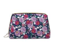 VOSERY Trousse de maquillage, trousse de toilette de voyage pour femme, grande capacité, trousse de maquillage avec œillets, fleurs et papillons, jolie trousse de maquillage en cuir imperméable