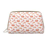 VOSERY Trousse de maquillage, trousse de toilette de voyage pour femme, grande capacité, trousse de maquillage crabe, calmar, crevettes, trousse de maquillage mignonne, trousse de maquillage en cuir
