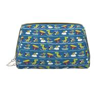 VOSERY Trousse de maquillage, trousse de toilette de voyage pour femme, grande capacité, trousse de maquillage dinosaure, noix de coco, crabe, trousse de maquillage mignonne, trousse de maquillage en