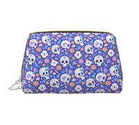 VOSERY Trousse de maquillage, trousse de toilette de voyage pour femme, grande capacité, trousse de maquillage motif tête de mort, trousse de maquillage mignonne en cuir imperméable