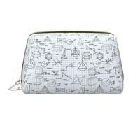VOSERY Trousse de maquillage, trousse de toilette de voyage pour femme, grande capacité, trousse de maquillage équation, trousse de maquillage mathématique, jolie trousse de maquillage en cuir