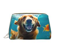 VOSERY Trousse de maquillage, trousse de toilette de voyage pour femme, trousse de maquillage d'aventure sous-marine avec chien, grande capacité, trousse de maquillage mignonne, trousse de maquillage