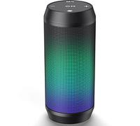 VOSFEEL Enceinte Bluetooth sans fil - Haut-parleurs portables sans fil Bluetooth avec lumière LED, volume plus fort, basse, musique, stéréo, carte TF, USB, auxiliaire, micro pour la maison,