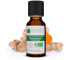 VOSHUILES.COM HUILES ESSENTIELLES & VEGETALES Huile Essentielle BIO de Curcuma - 20ml