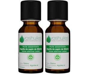 VOSHUILES - Huile Essentielle Aiguille de Sapin de Sibérie 10ml - 100% Pure et Naturelle - HEBBD - Diffusion - Parfum Doux - Traçabilité - Qualité Française (Lot de 2)