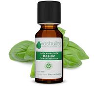 Voshuiles - Huile Essentielle Basilic - 10ml - 100% Pure et Naturelle - HEBBD - Utilisation en Massage dans Huile Végétale - Parfum Très Aromatique - Traçabilité et Qualité - Entreprise Française