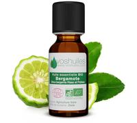 VOSHUILES - Huile Essentielle Bergamote 10ml - 100% Pure et Naturelle - BIO - HEBBD et ECOCERT - Nombreuses Vertus et Applications - Parfait pour Diffuseur et Massage