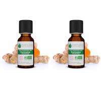 VOSHUILES - Huile Essentielle BIO de Curcuma 10ml - Pure et Naturelle- Parfaite pour Diffuseur- Massage- Aromathérapie- Relaxation- Qualité Supérieure- Vegan (Lot de 2)