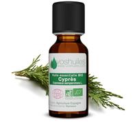 VOSHUILES - Huile Essentielle BIO de Cyprès - 5ml - Parfum Naturel et Pur - Aromathérapie- Diffusion- Massage - Qualité Premium - Relaxation et Bien-être
