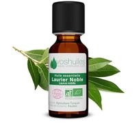 VOSHUILES - Huile Essentielle BIO de Laurier Noble - 20ml - 100% Pure et Naturelle - Idéale pour l'Usage Alimentaire et le Bien-être - Arôme Puissant et Epicé