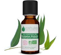 VOSHUILES - Huile Essentielle BIO d'Eucalyptus Globulus - 10ml - 100% Pure et Naturelle - Parfum Frais et Camphré - Usage Culinaire et Diffusion - Bio Certifiée