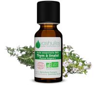 VOSHUILES - Huile Essentielle BIO Thym à Linalol 10ml - Pure et Naturelle - Aromathérapie- Diffusion- Massage - Qualité Supérieure
