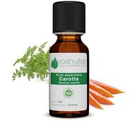 Voshuiles - Huile Essentielle Carotte - 10ml - 100% Pure et Naturelle - HEBBD - Utilisation en Massage dans Huile Végétale - Parfum Très Aromatique - Traçabilité et Qualité - Entreprise Française