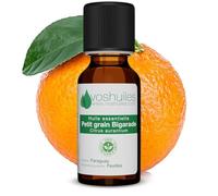 VOSHUILES - Huile Essentielle de Petit Grain Bigarade - Distillation de Feuilles de Bigaradier - Flacon Verre Ambré avec Bouchon Sécurité et Compte-Gouttes - 60ml