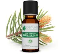 VOSHUILES - Huile Essentielle d'Épinette Noire - 100% Pure, Naturelle et Chémotypée - Parfum Boisé et Résineux - Flacon Verre Ambré avec Compte-Gouttes