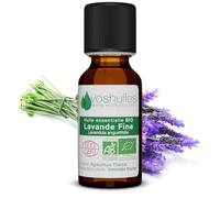 Huile Essentielle BIO de Lavande fine - 100% Pure et Naturelle - HEBBD et ECOCERT - Huile Essentielle aux Nombreuses Vertus et Applications 20ml - VOSHUILES