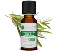 VOSHUILES - Huile Essentielle Niaouli 60ml - 100% Pure et Naturelle- BIO - HEBBD et ECOCERT - Nombreuses Vertus et Applications - Huile Essentielle de Qualité