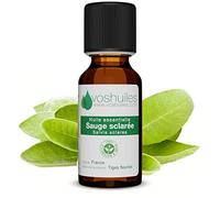 Voshuiles - Huile Essentielle Sauge Sclarée - 60ml - 100% Pure et Naturelle - HEBBD - Relaxante et Apaisante - Idéal pour Diffuseur - Entreprise Française