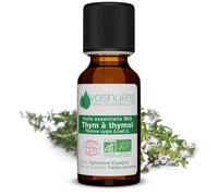 VOSHUILES - Huile Essentielle Thym 10ml - BIO- 100% Pure et Naturelle- HEBBD et ECOCERT - Nombreuses Vertus et Applications - Aromathérapie- Diffusion- Massage