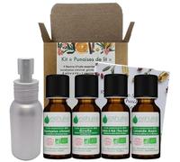VOSHUILES - Kit Huiles Essentielles Punaises de Lit- Parfums Girofle- Eucalyptus Citronnée- Lavande Aspic- Arbre à Thé- 4x10ml- Vaporisateur 50ml Inclus- BIO