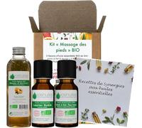 VOSHUILES - Kit Massage des Pieds - Huiles Essentielles Tea Tree- Laurier- Noyau d'Abricot - 100% Pure et Naturelle - HEBBD et ECOCERT - 2x5ml- 1x50ml BIO