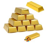 VOSOOT 24 pièces boîtes à bonbons en lingots d'or, boîte-cadeau en piece en chocolat d'or en papier, emballage de pieces en chocolat, décoration d'anniversaire pour enfants au trésor de pirate pour