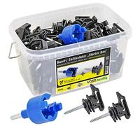VOSS.farming 100x Isolateur « Clip » pour Rubans et cordelettes Starter Box» + Visseur + Boîte