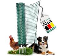 VOSS.farming Clôture Universelle, Hauteur 80 cm et Longueur 20 m, avec 12 piquets en Fibre de Verre, Couleur Verte