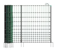 VOSS.farming Filet de clôture pour Poules FarmNet de qualité supérieure pour élevage de volailles, 50 m, 112 cm, 20 piquets, 2 Pointes, Vert