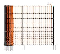 VOSS.farming Filet électrifiable de clôture pour volailles farmNET+, Longueur 50 m, Hauteur 112 cm, 20 piquets, 2 Pointes, Orange