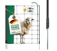 VOSS.farming Filet Mouton 50m H : 90cm Vert 14 piquets Simple Pointe clôture électrique