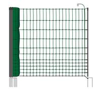VOSS.farming Filet volaille classic 25 m x 112 cm, doté de 9 piquets doubles pointes, clôtures pour poules, Vert