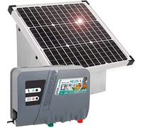 VOSS.farming Kit pour clotures de pâturage avec électrificateur HELOS 4 de 12V + Panneau photovoltaïque 35W et boîter