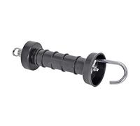 VOSS.farming Poignée de Porte pour clôture électrique, poignée portillon Noir avec Crochet