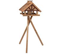 VOSS.garden Levar Mangeoire pour Oiseaux avec Support Transversal + silo pour Nourriture, Maison d’Oiseaux en Bois, mangeoire pour Oiseaux