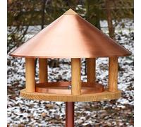 VOSS.garden Maison/Mangeoire pour Oiseaux “Kopenhagen, Toit en cuivre, Design Danois, Hauteur Totale avec Pied env. 155 cm