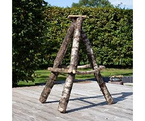 VOSS.garden Support Lourd pour nichoirs en Bouleau Naturel, 100cm de Haut, pour Les nichoirs XL à Toit de chaume, Support pour nichoirs à Oiseaux